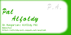 pal alfoldy business card